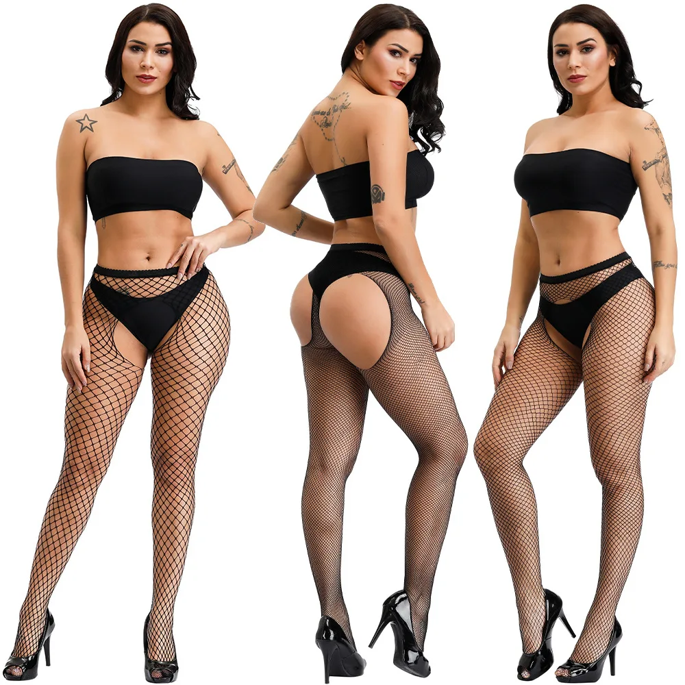 

Women Tights Sexy Open Crotch Mesh Fishnet Hollow Out Transparent Pantyhose Ladies Female Nylon Stockings Hosiery Fish Net Tight, Colors