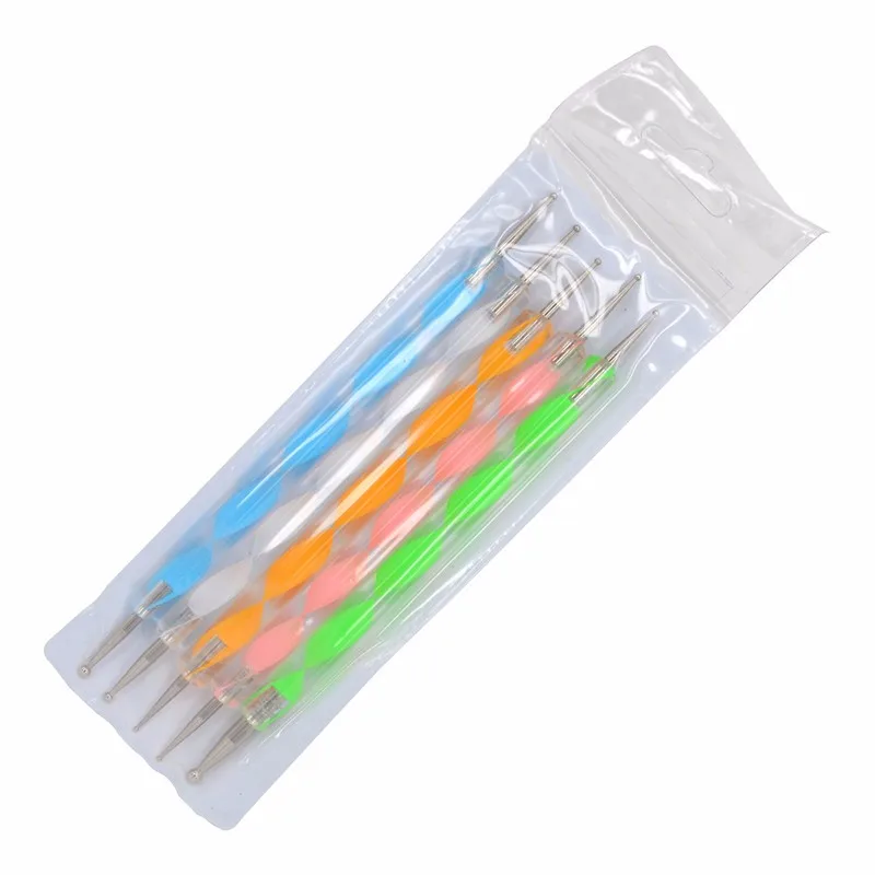 

NA025 5Pcs/Set nail polish dotting pen for nail art dot Design Nails Manicure Painting Drawing Carving Tool
