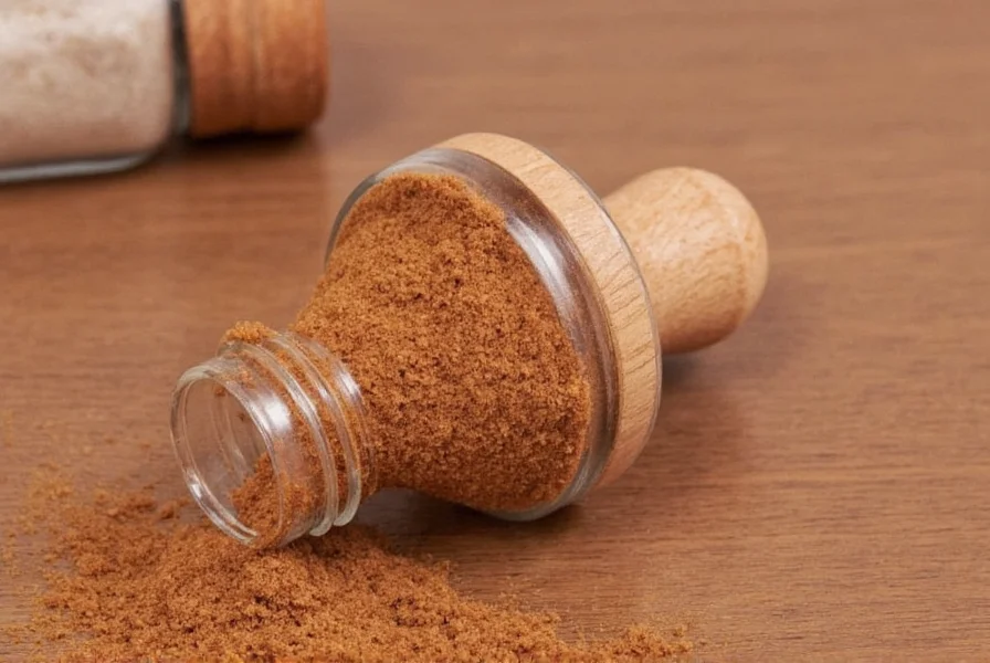 Cinnamon sugar shaker with visible larger holes compared to standard spice shaker