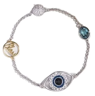 

2021 new fashion inner magnetic button chain bracelet, Silver