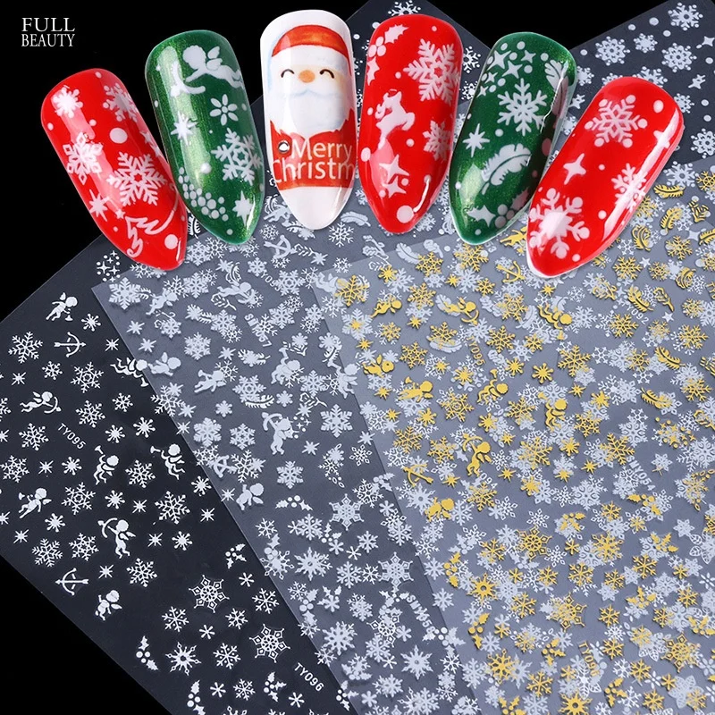 

Wholesale fashion design female nail decals custom nail logo sticker new pattern 3 dimension effect nail stickers for christmas, Colorful nail stickers christmas