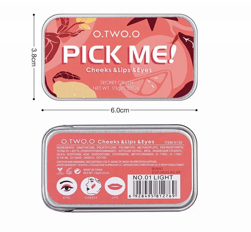

O.TWO.O Multi-Use Makeup Set 3 In 1 Lipstick Blush Soap Eyeshadow Palette Waterproof Long-Lasting Cosmetics For Face