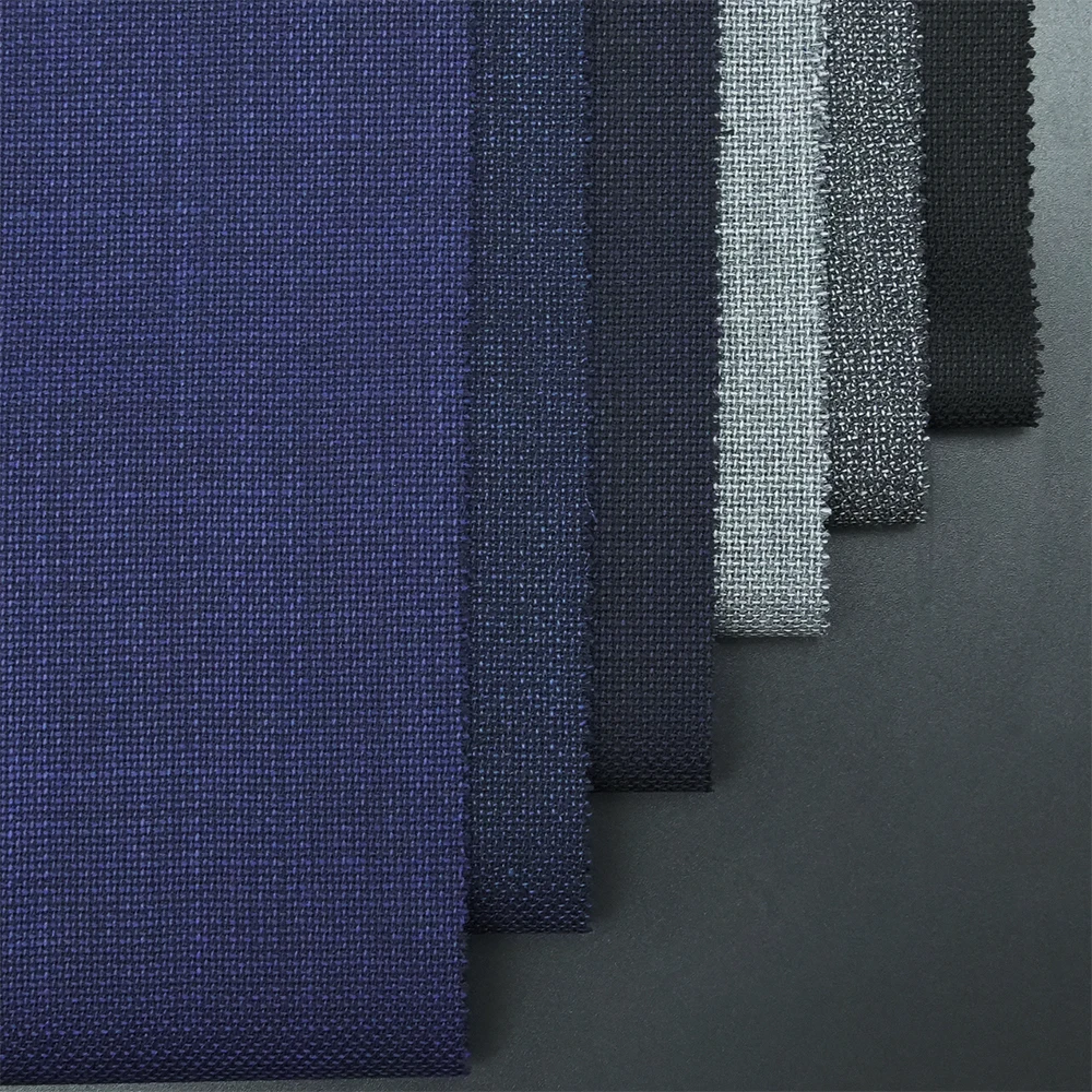 New RTS Luxury Italian Eco-Friendly Suiting Fabric Blend Organic Worsted Merino Wool/Polyester for Men's Suits & Jackets