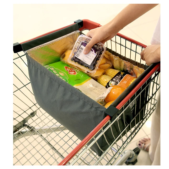 

2021 Promotional Eco Friendly Reusable Foldable Folding Insulated Grocery Cart Shopping Bags For Supermarket With Logo