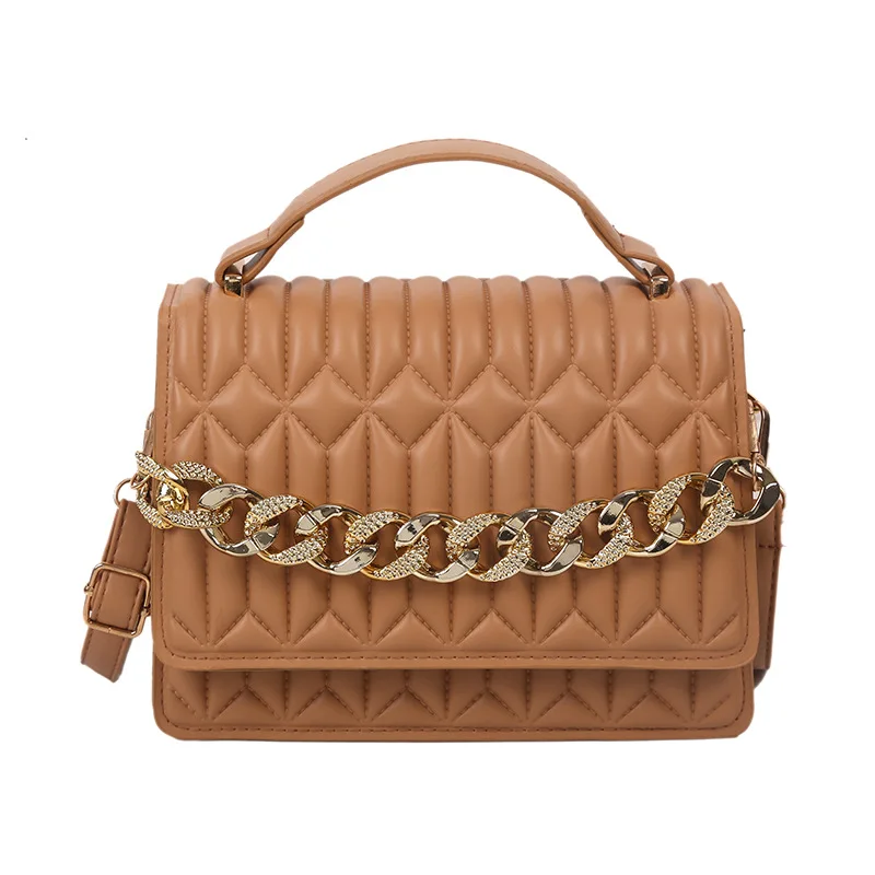 

2021 autumn and winter new chain handbag women fashion retro embossed diamond small square bag women's shoulder messenger bag, Customized color