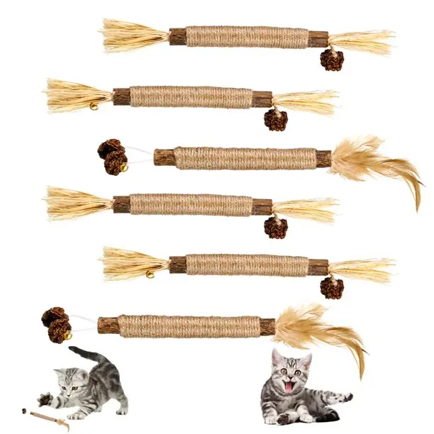 

Longnew Pet Natural Silvervine Matatabi Cat Chew Sticks Blend Sticks Lafite Grass Fruits Cat Toys