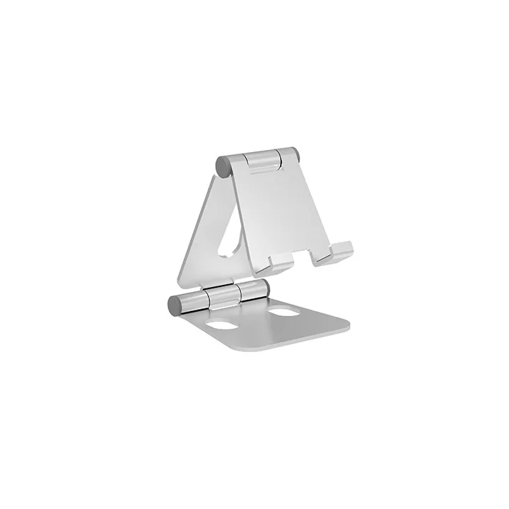 

Aluminum alloy mobile phone holder,foldable cell phone and tablet stand, Silver