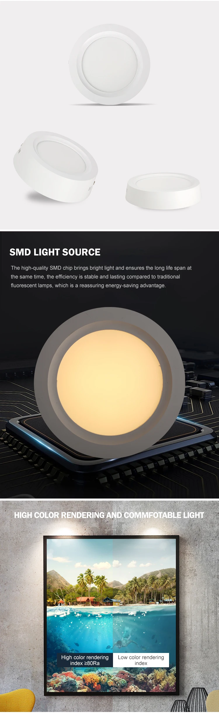 China 2020 Moderne Anti-glare Anti-nebel Smd 12w 18w 25w 30w Led Decke