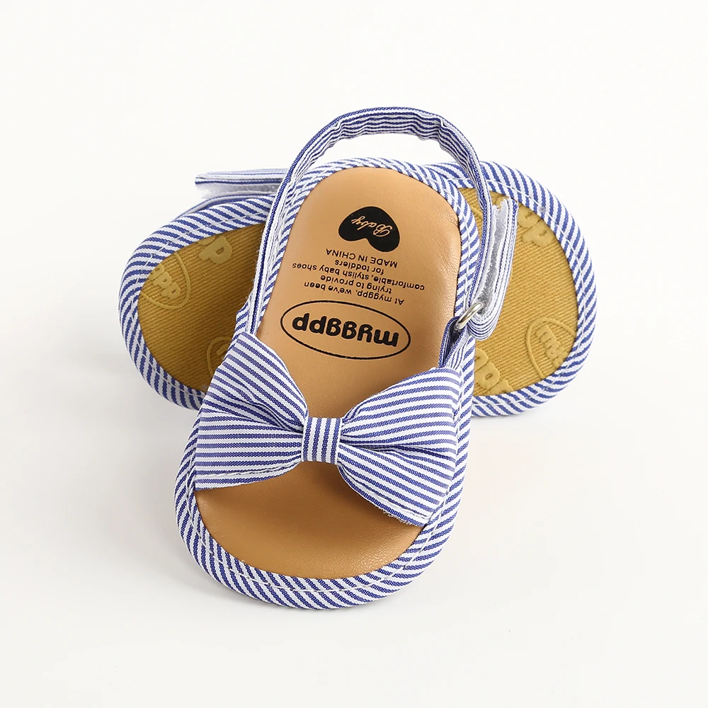 

New design Striped cotton fabric Soft sole infant baby girl sandals tenis bebe, Black, blue, pink