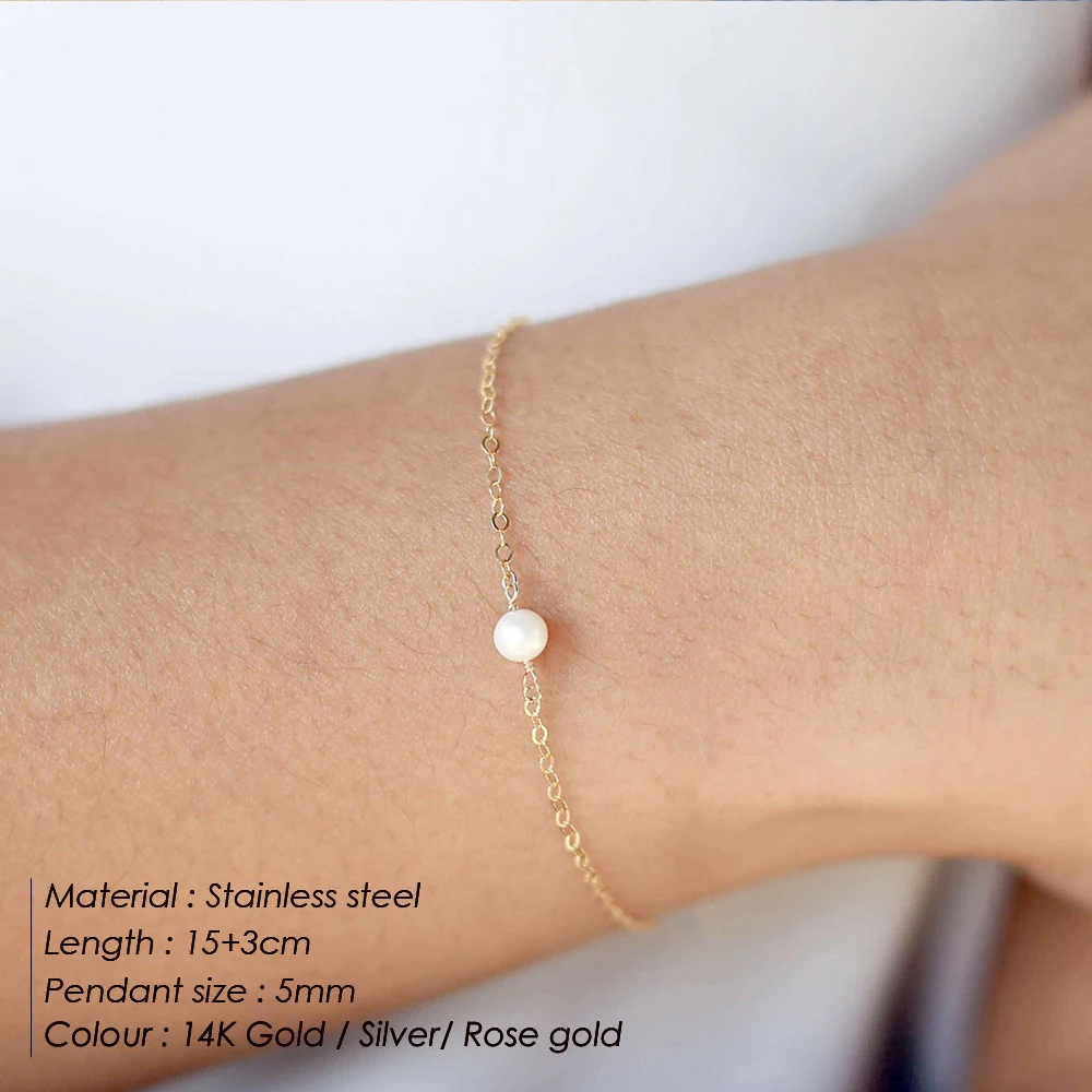 

Wholesale Lead Free Pearl Charm Bracelet Cheap Chain Bangle Jewelry Chihang Brand Pearl Anklet, Gold/silver/rose gold