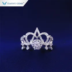 Tianyu Gems Bridal Crown Jewelry 10K Gold White Mo