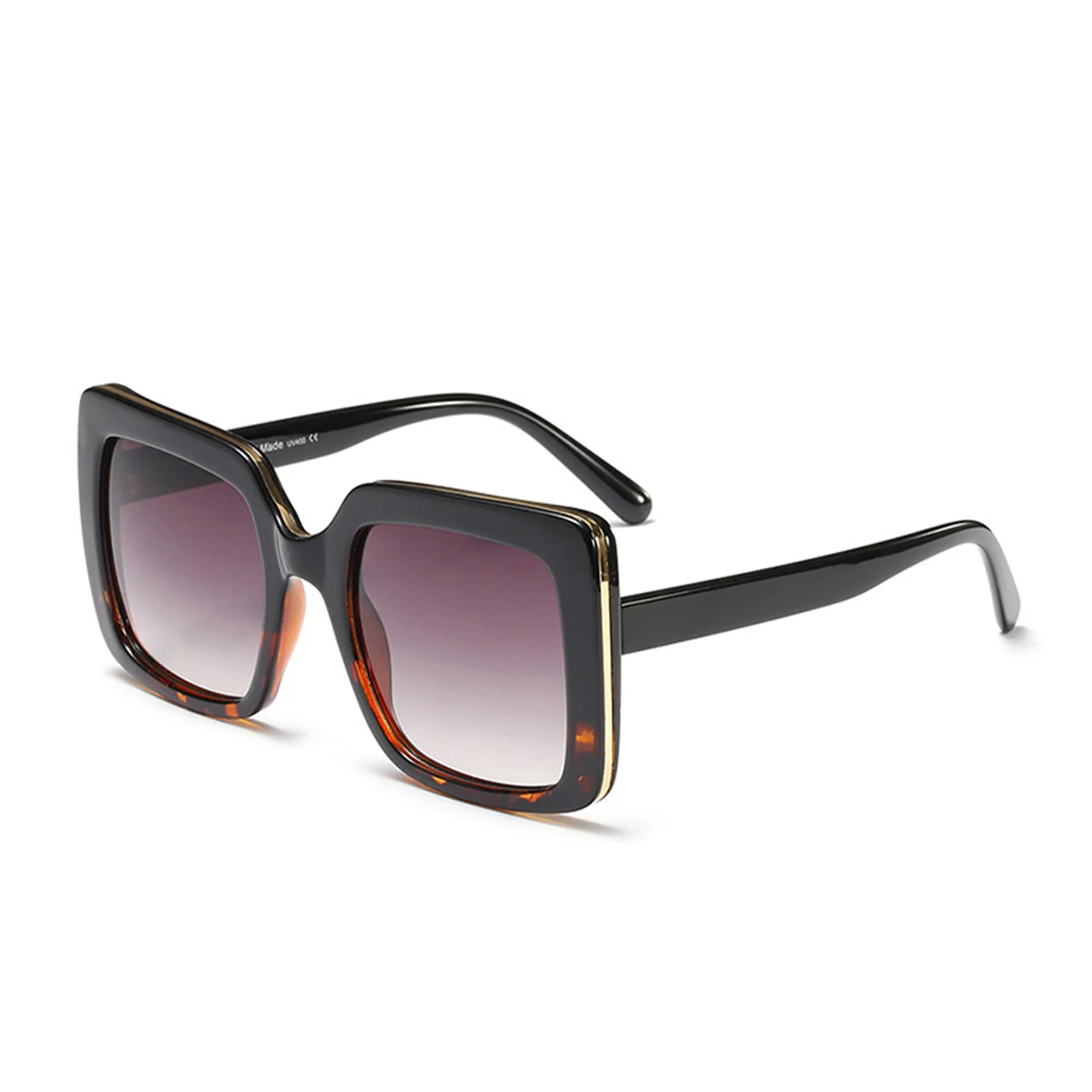 

Korean Outdoor Sinle Clear Sunglass Lens Wholesale Oversized Square Big Frame Women Sunglasses