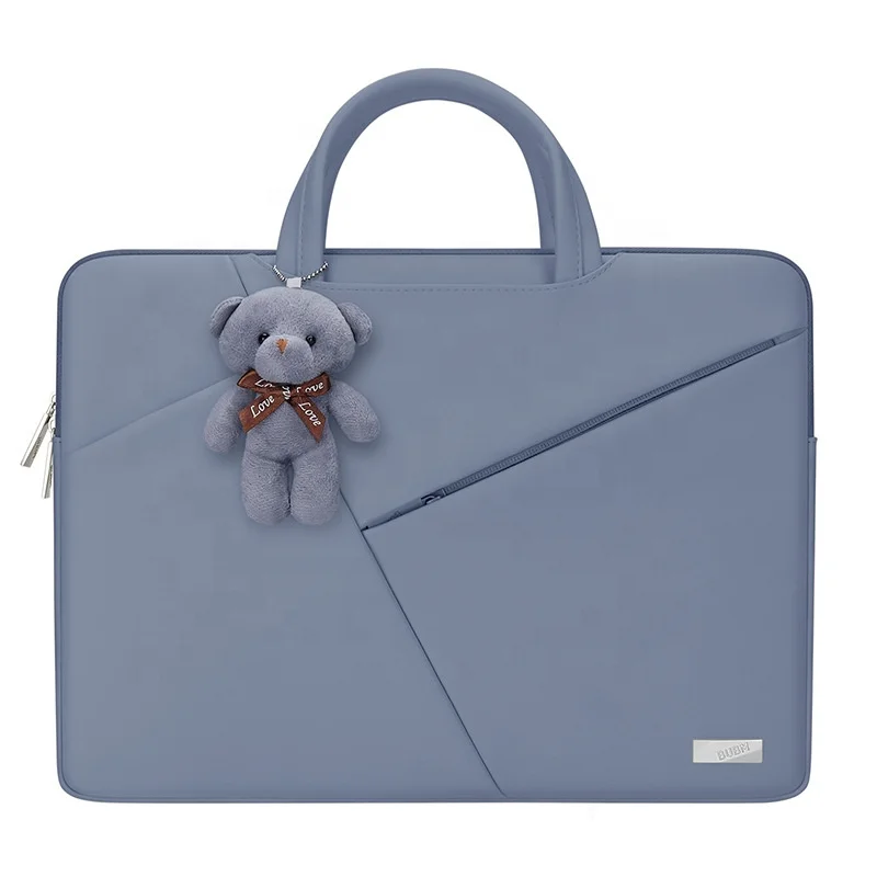 

Amazon 15.6 inch woman causal hand bag with pendant PU laptop bags, Customized