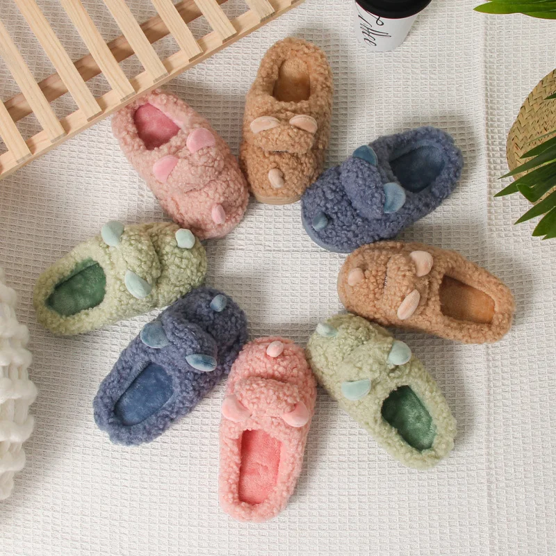 

Hot Sale Winter Boys Cartoon Cotton Slippers Girls Baby Indoor Home Cute Child Home Woolen Slipper