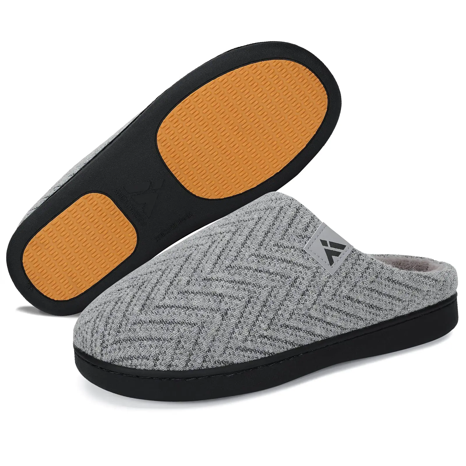 

Memory Foam Family Slippers Cushy Plush Anti-slip Bedroom Shoes, Black/gray/cyan