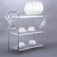 

China kitchen accessory supplier WIDENY stainless steel kitchen utensil rack 3layer drainer dish storage holders