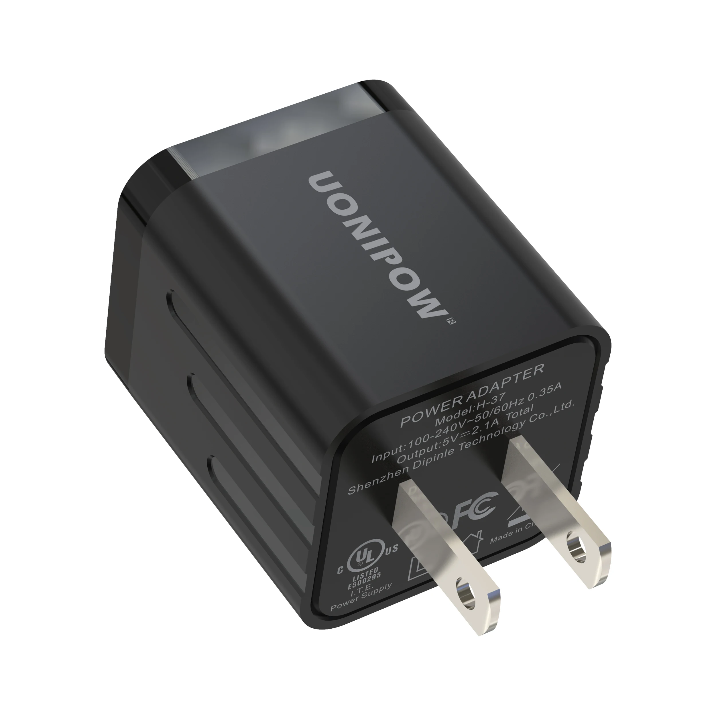 

Multifunction mobile charger head quick charger U L certification US EU plug black dual usb 5v2a cube wall charger, Black, white, oem customized