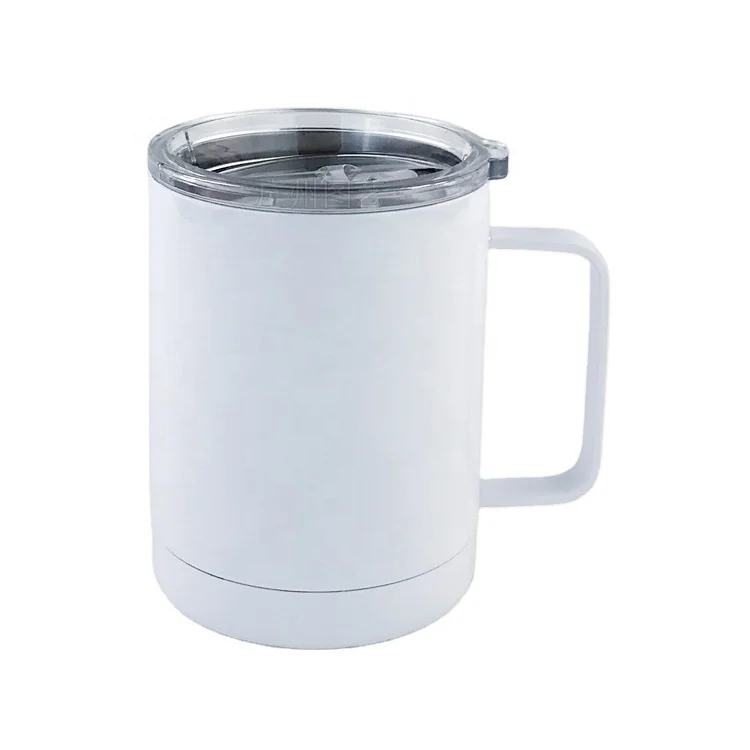 

Hot sale 10oz white sublimation coffee mug double wall vacuum stainless steel coffee mug with lid