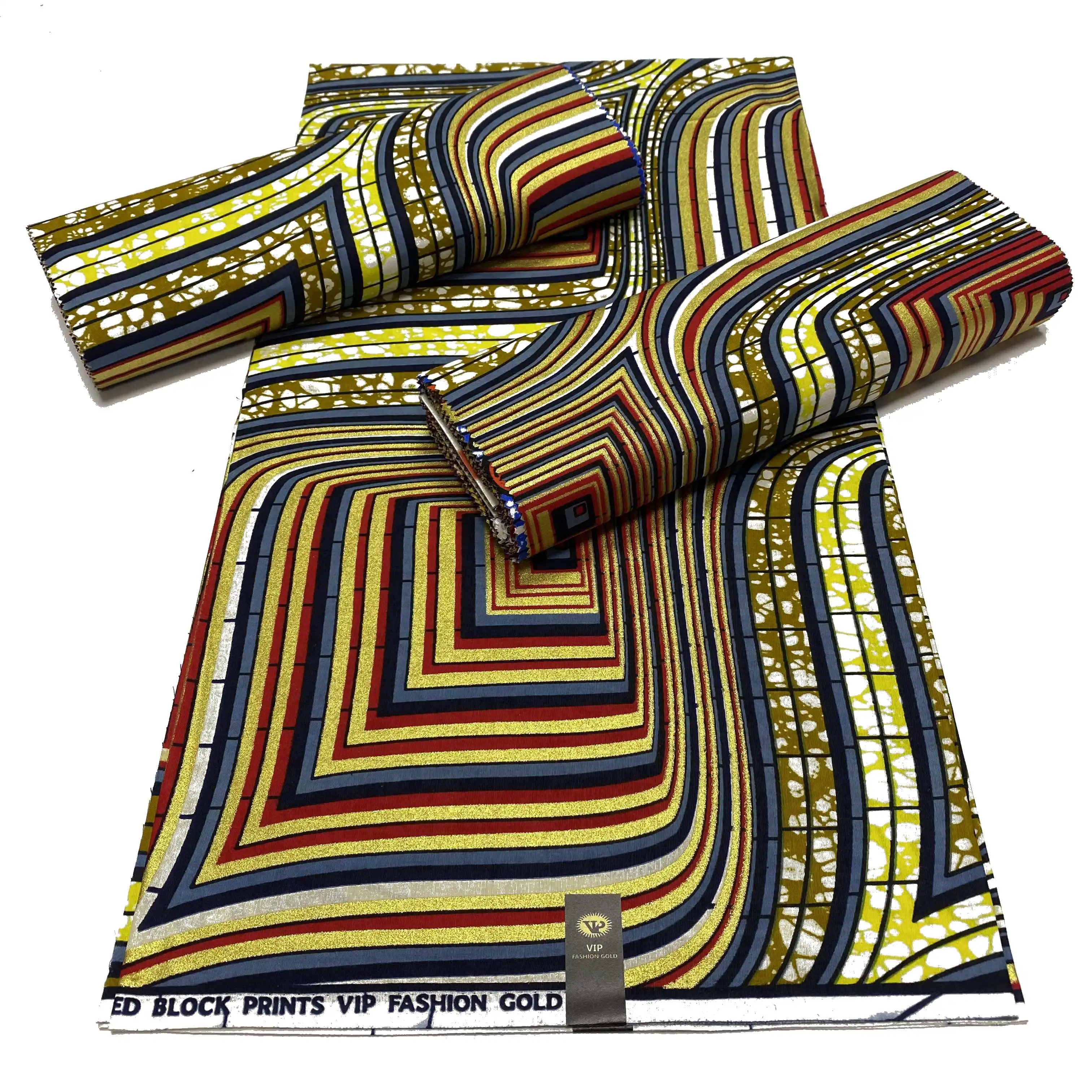 

Wholesale Nigerian Golden Wax Africa Style Online Ankara Pagne African Textile Gold Jacquard Weave Design Print Fabric For Cloth