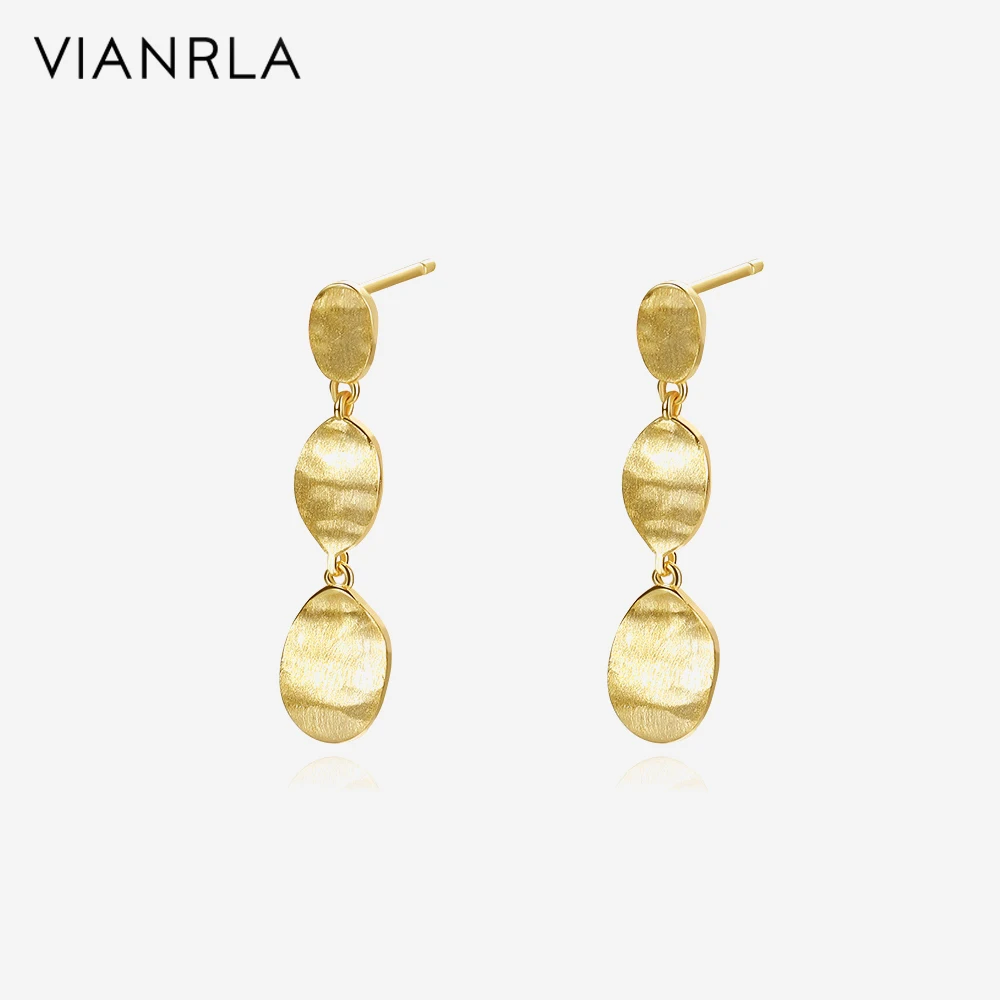 

VIANRLA Silver Earring Jewelry Earrings Oval Sheet Shape Fashion Women's Jewelry Laser Custom Logo