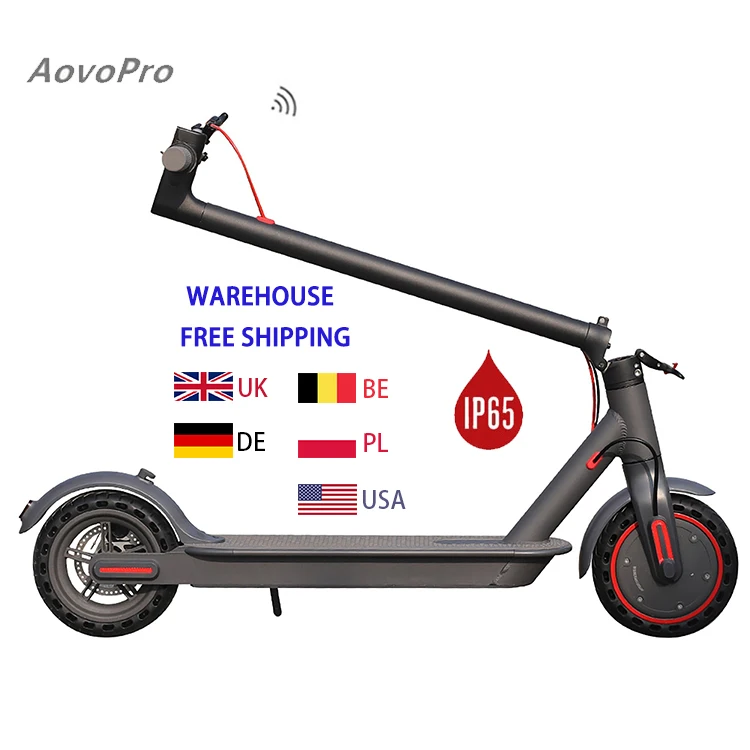 Aovopro USA EU Warehouse Drop Shipping 31km/h High Speed 350w Motor Foldable 2 Wheel Cheap Electric Scooter Adult