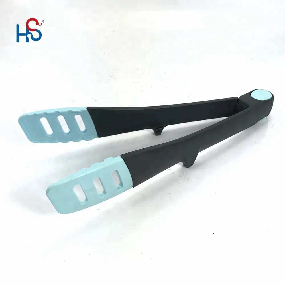 

2019 Kitchen clamp 12inch Nylon Kitchen Tong plastic bbq tong, Red;blue;green