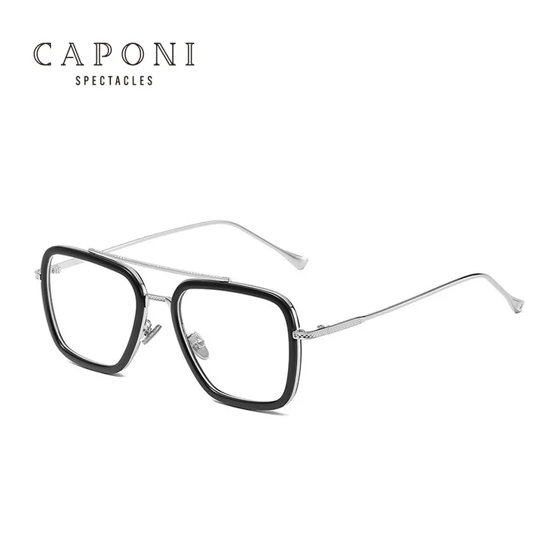 

CAPONI 2021 New Arrivals Metal Frame Resin Blue Light Blocking Glasses For Men