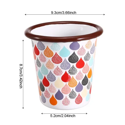 

Mikenda 310ml Cone shaped funnel cup without enamel cup custom LOGO cartoon coffee cup edge custom color