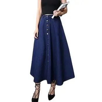 

Latest Dress Design Girls Women High Waist Denim Maxi Long skirts women