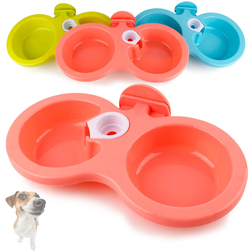 

Latest Fashion Automation Single Color Design Double Round Shape Pet Feeder Plastic Dog Bowl, Picture colors