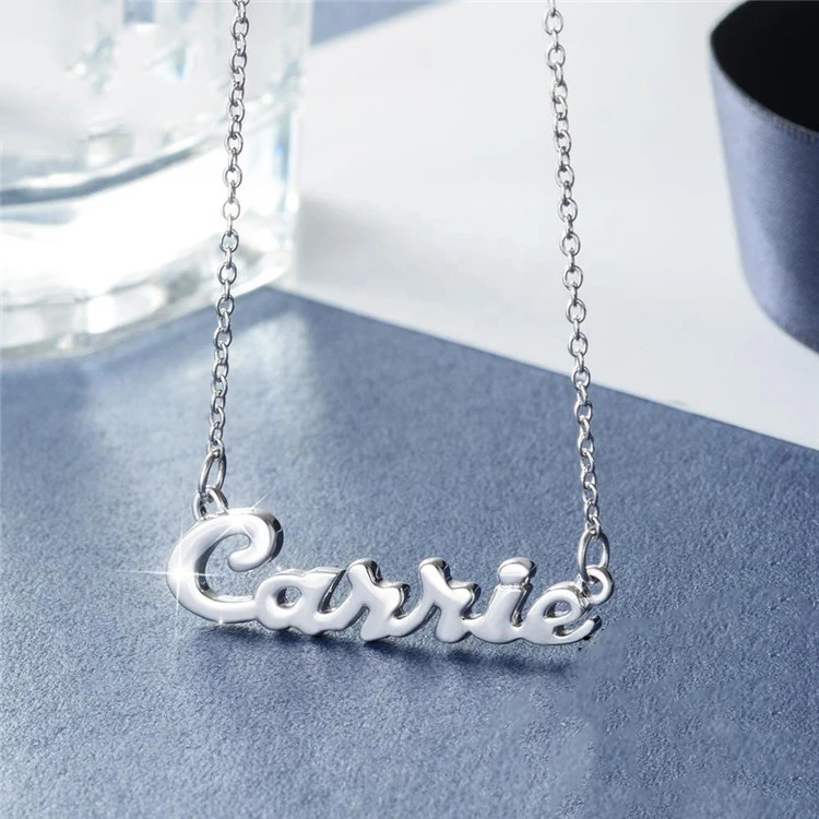 

S925 Sterling Silver Custom Necklace Custom Name Letter Pendant Custom Necklace Valentine Gift, Picture shows