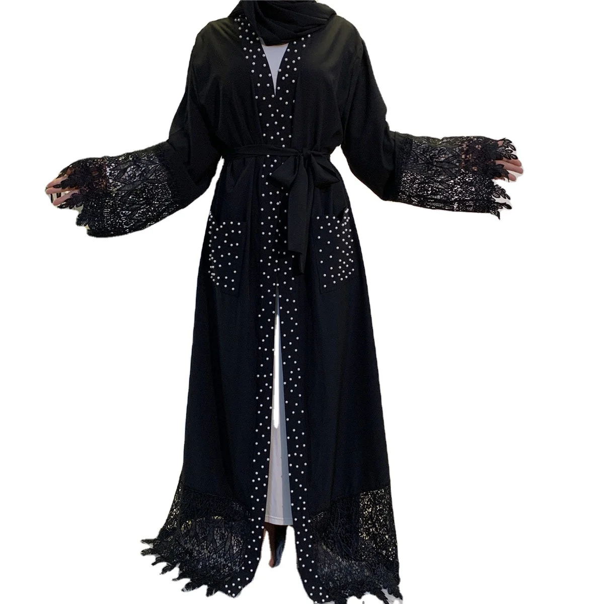 

Fast shipping black open lace luxury abaya women dress abayas from dubai women 2021, As pictures