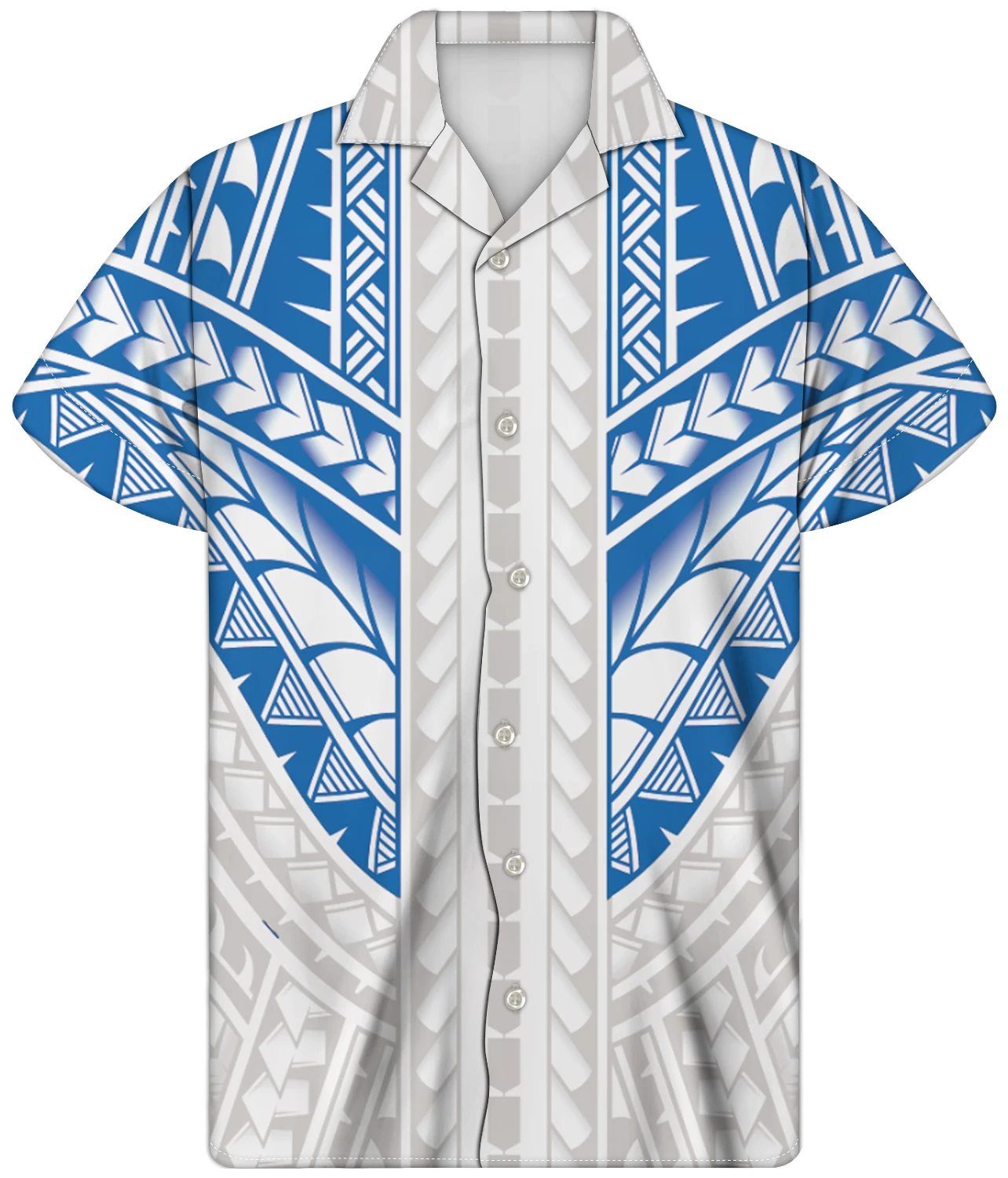 

Fashion Polynesian Tribal Men's Shirts Custom Print High-Quality Cuba Collar Short Sleeves Regular Fit Shirts for Men Plus Size, Customized color