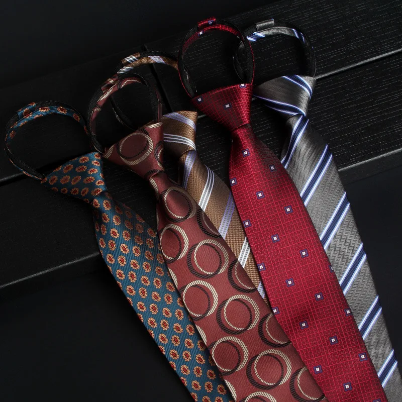 Formal Business Zipper Tie Floral Pattern