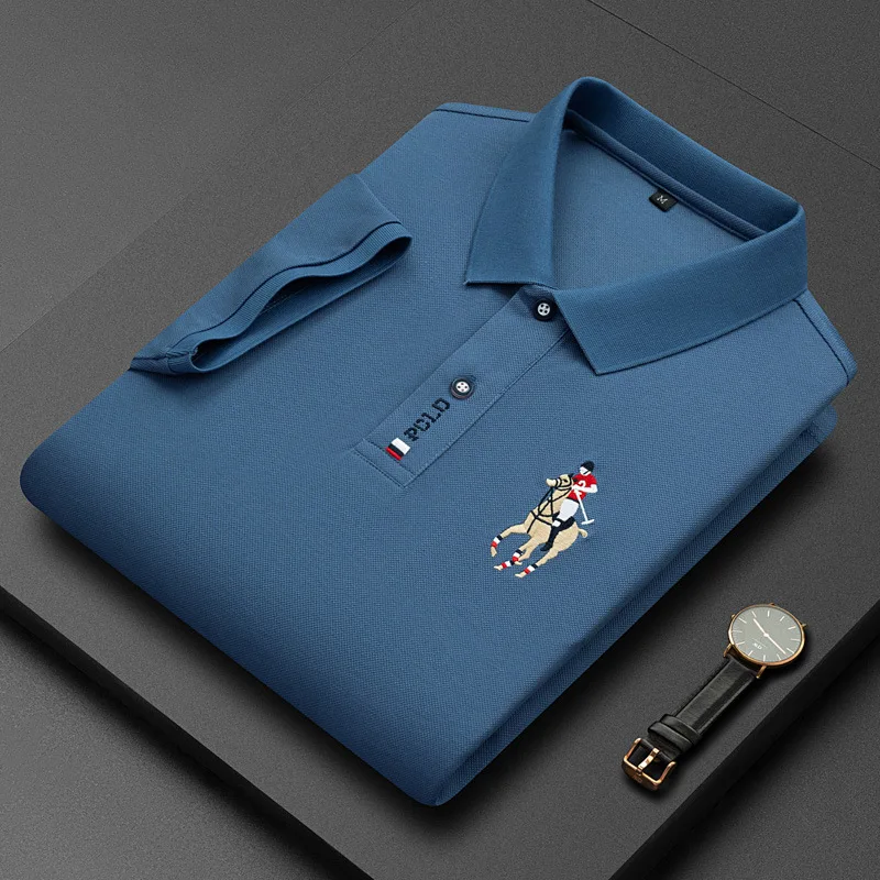 2023 Fashion embroidery men's short sleeve T-shirt summer new product lapel half sleeve POLO shirt