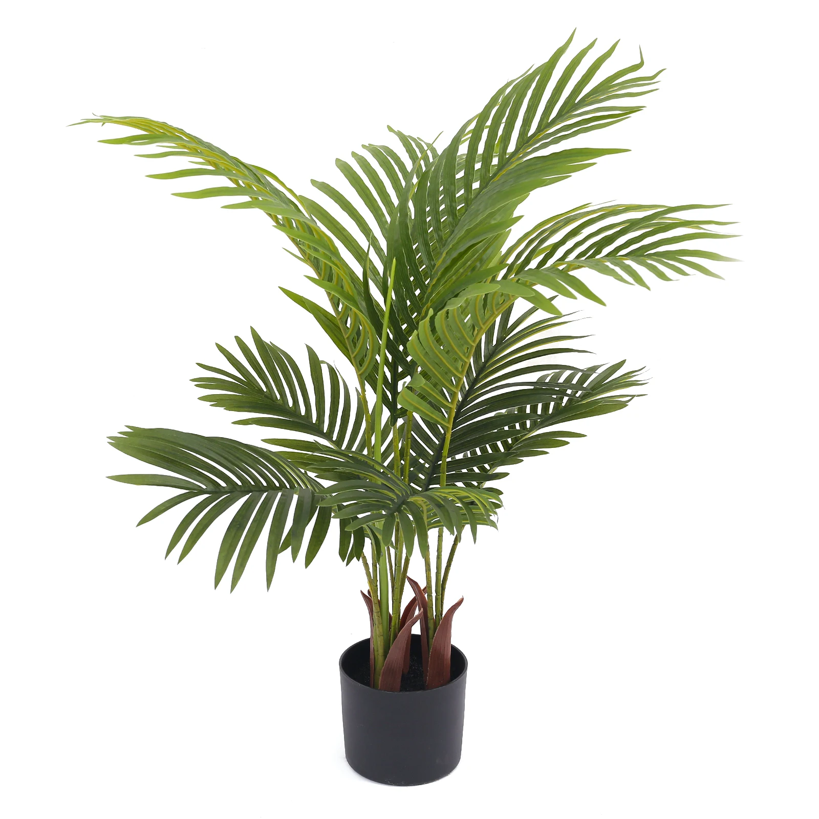 

Wholesale Faux Tropical Plastic Plant Artificial Areca Palm Tree with Pot for Home Office Decor, Shown