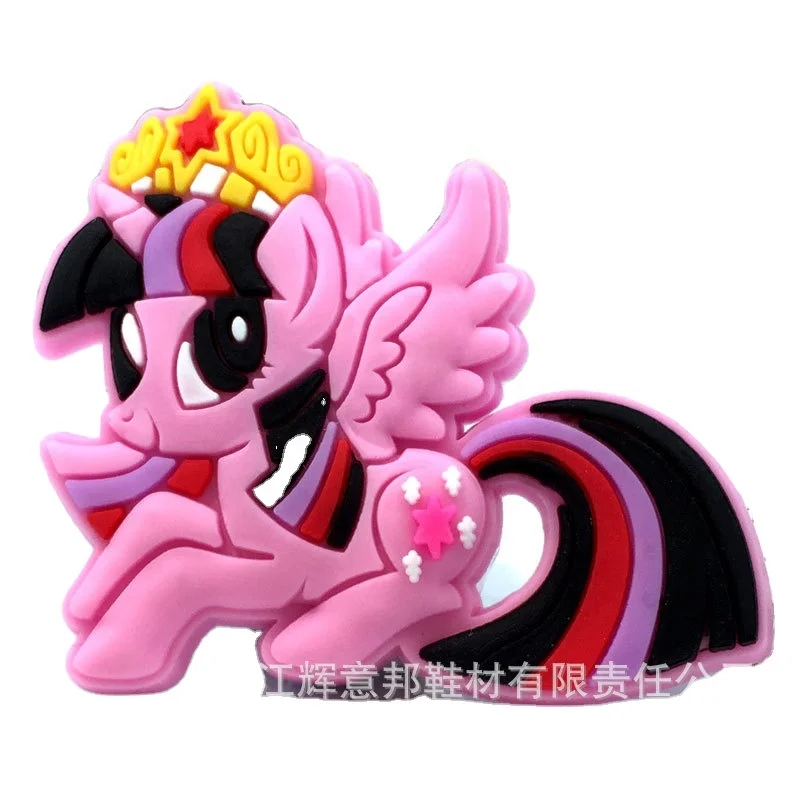 

Hot sale cute cartoon unicorn PVC beach garden shoes decoration charm shoe buckle accessories