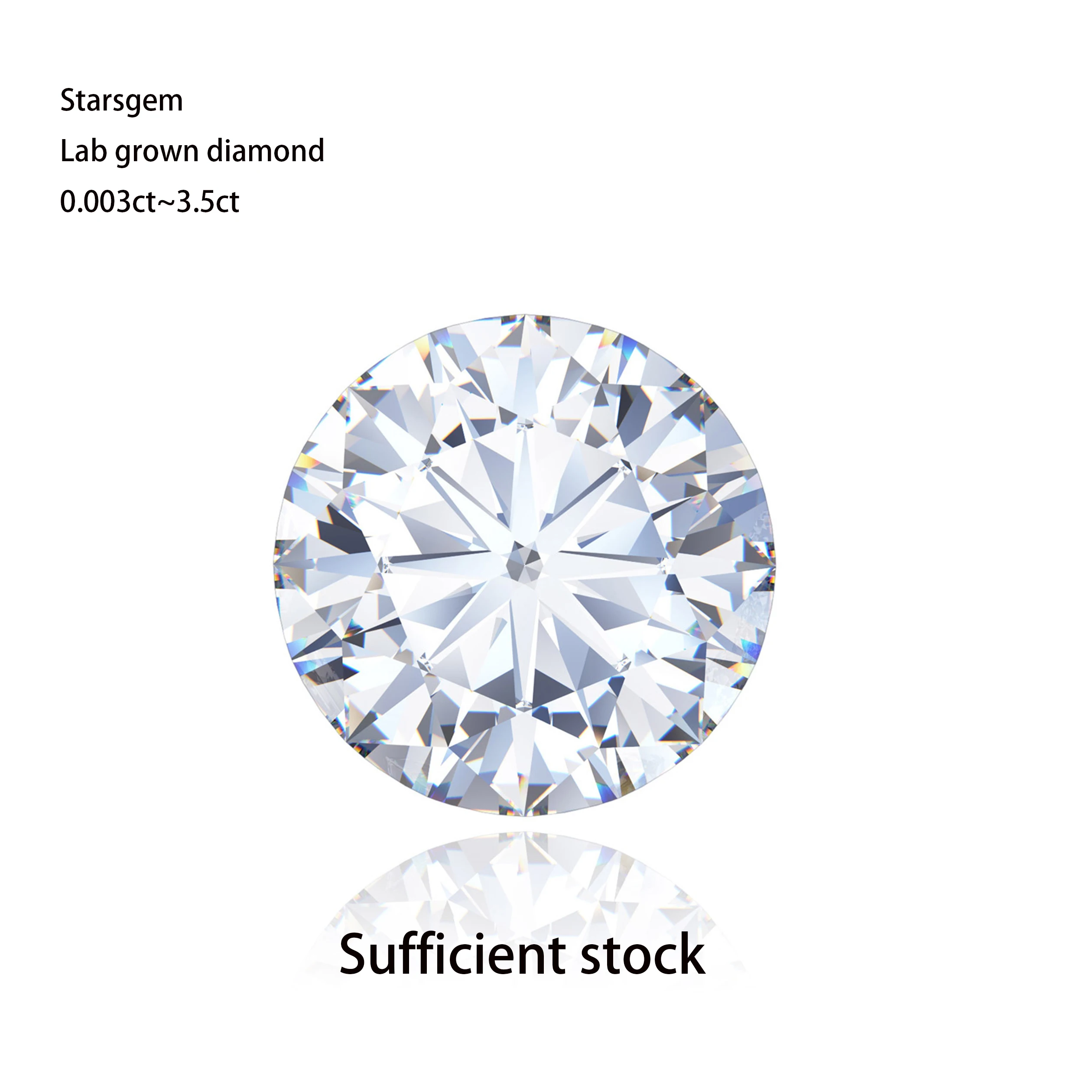 

Starsgem Wholesale lab created hpht genuine diamond stone 1.5 ct lab grown diamond