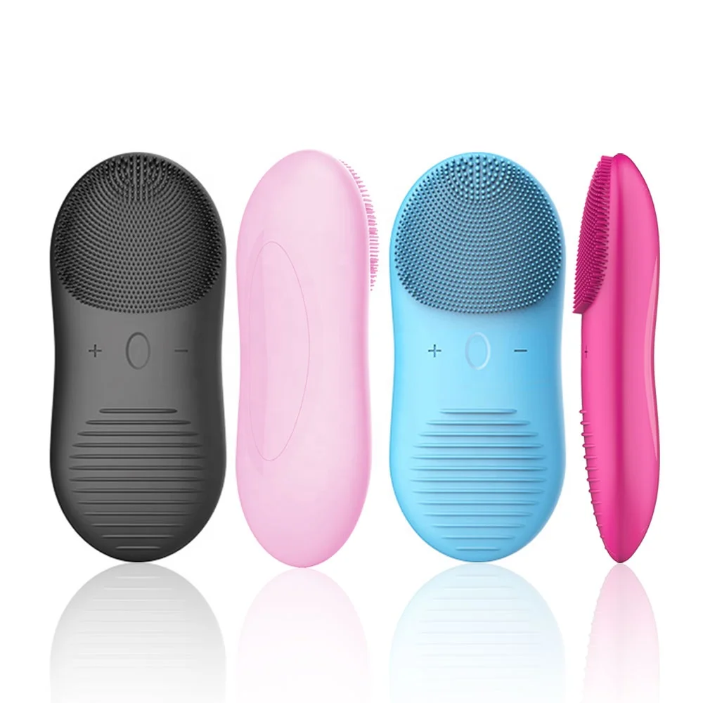 

Waterproof USB Rechargeable Vibrate Exfoliate Sonic Electric Facial Cleansing Brush Face Silicone Brush Antiaging device, Pink/rose/blue/black