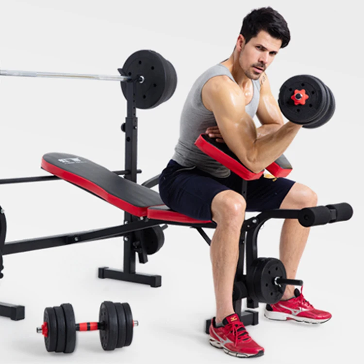 

Skyboard adjustable preacher curl strength bodybuilding abdominal bench, Black