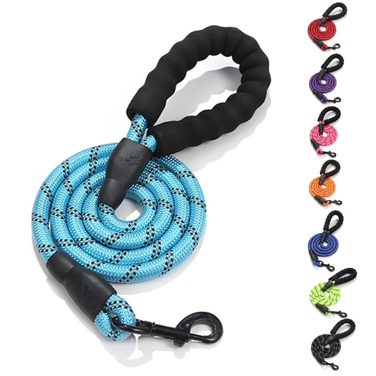 

Wholesale Night Reflective Explosion-proof Cotton Handle Pet Chain Traction Hooks Pet Dog Rope leash