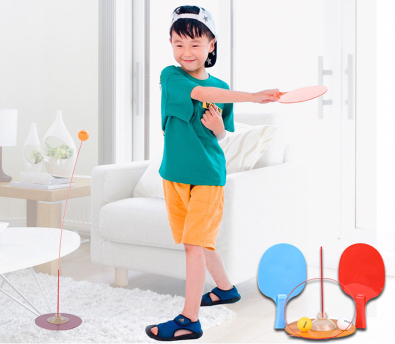 

Wholesale pingpong toy set kids sport toys mini table tennis trainer with racket ball, Customized color