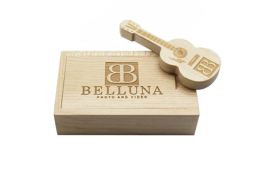 Wooden Guitar USB Flash Drive Pendrives 8GB 16GB 32GB 64GB 128GB USB 2.0 U Stick Thumb Drive Keychain Car Key Flash Card Memory - ANKUX.COM