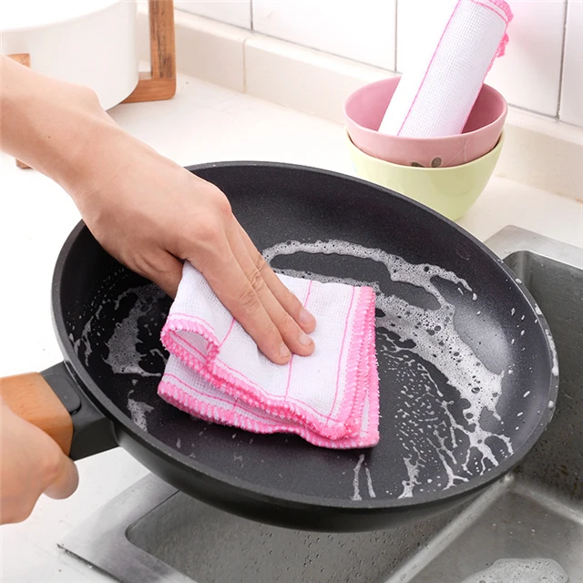 

Non-Oil Strong Decontamination Cotton Yarn Dish Towel Table Cleaning Cloth Household Cleaning Tool, As show