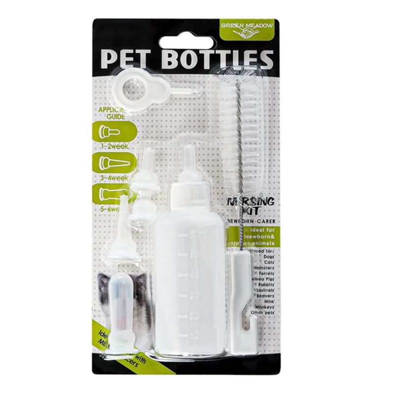 

Puppy Nursing Bottle Pet Nipple puppy feeder nipple siliconet pet bottle multi-pacifier, White