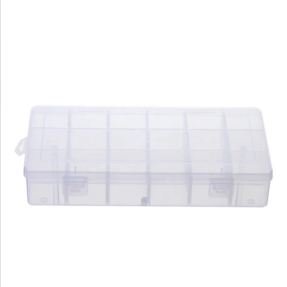

18 Compartments Detachable Plastic Transparent Storage Storage Jewelry Tool Component Box