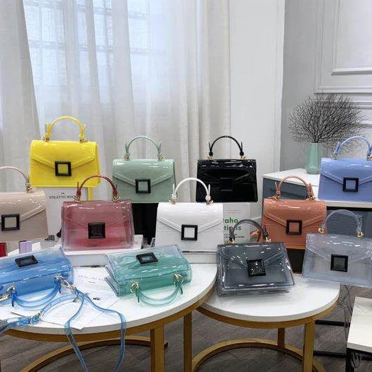 

Wholesale cute transparent candy purse small square shoulder bag clear handbag for ladies girls new arrivals jelly handbag women, Green,black,white,pink,yellow,blue,colorful