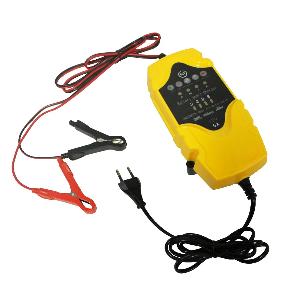 12V/5A Smart Battery Charger for Motorcycle OBDEMOTO 6001 Portable Moto Battery Charger for Motorbike