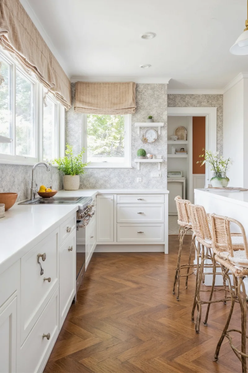 Before and after of a remodeled brick house