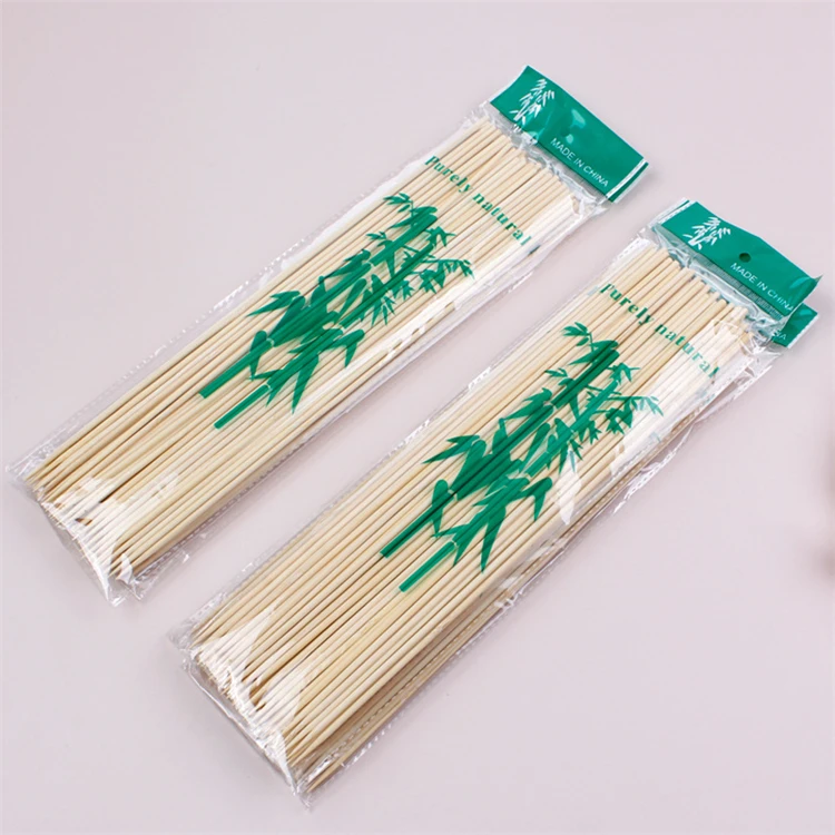 

OPP Bag Packaging Purely Natural Disposable BBQ Barbecue Bamboo Sticks, Natural/dark